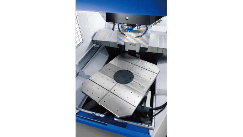 Newemag R450xd1 vertikales 3 achsen bearbeitungszentrum drehpalettentisch brother speedio drehpalettentisch2 16 9