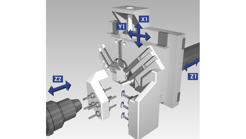 Suvema B1216 E 4 achsen langdrehmaschine citizen cincom kinematik innenbereich